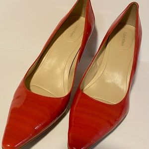 Calvin Klein Red Heels NWOT